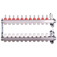 Группа коллект. AQUALINK с расходомерами, сливным краном и автомат. возд-ком, нерж. сталь 1quot;х11х3/4quot;