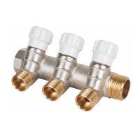 Коллектор латунный MVI 3/4quot;x1/2quot; 3 вых с регулирующими вентилями