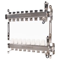 Коллектор Royal Thermo нерж. в сборе универсальный 1quot; ВР-3/4quot; НР с автомат. воздухоотвод-ми 8 вых.