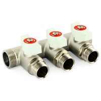 Коллектор Uni-Fitt НВ 3/4quot;х2 вых 1/2quot; 40 мм с кранами, никелированный