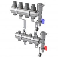 Коллектор в сборе Royal Thermo с расходомерами 1quot; ВР-3/4quot; НР, 9 выходов