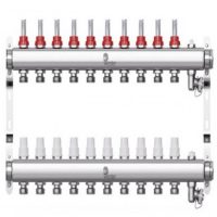 Коллектор Wester нерж. 1quot;-3/4 в сборе с расходомерами на 10 выходов, W902.10