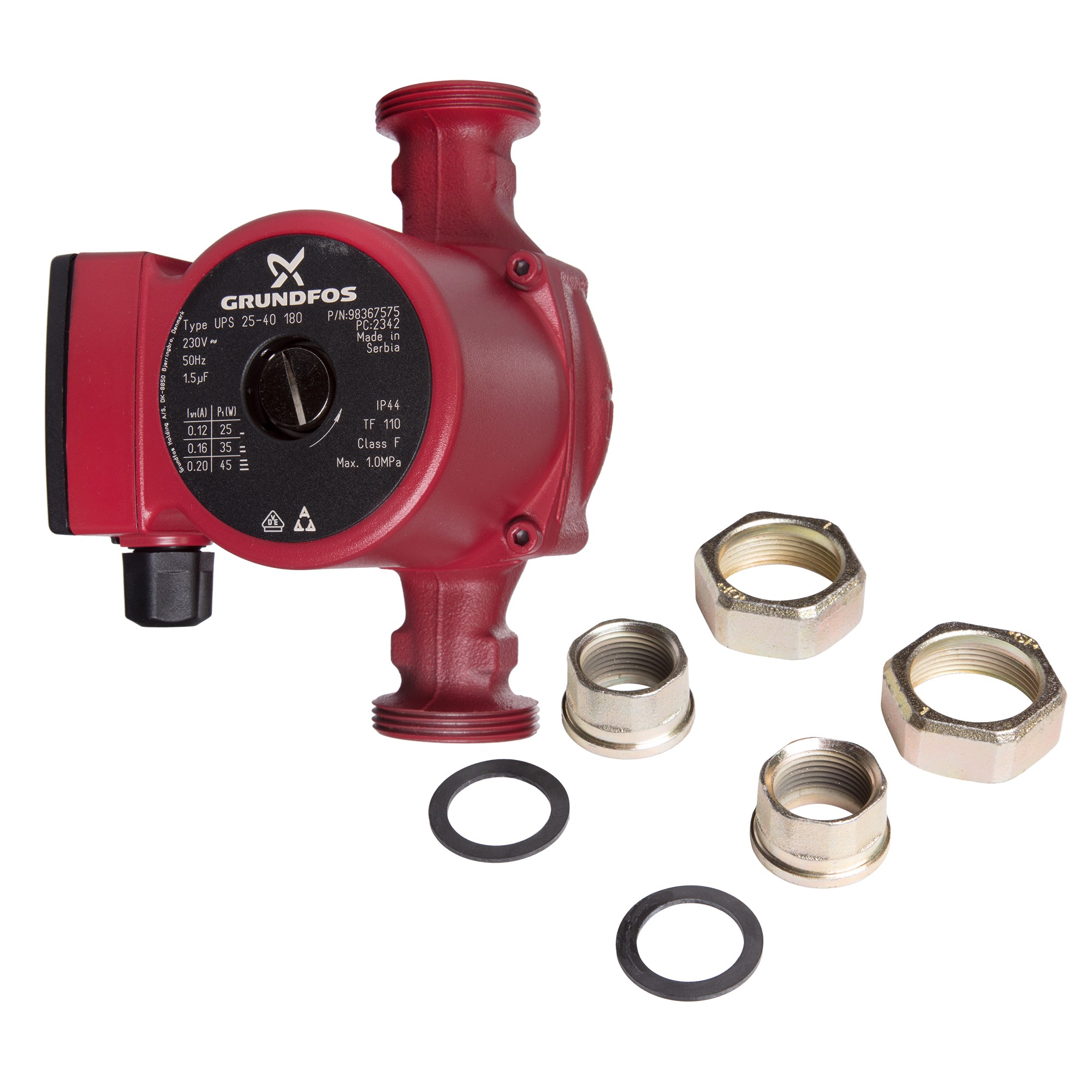 Насос циркуляционный GRUNDFOS UPS 25-40 EU, с гайками — изображение 6