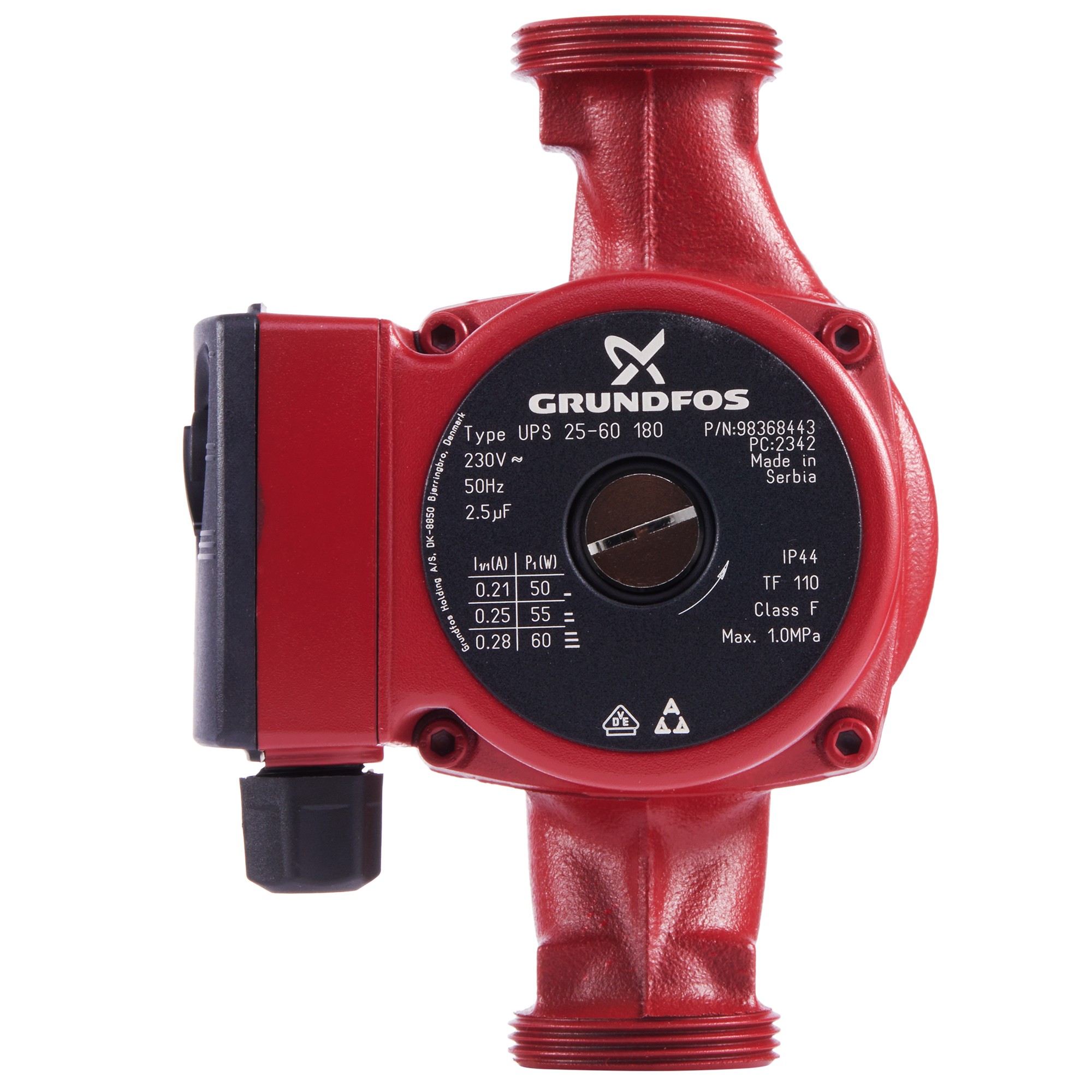 Насос циркуляционный GRUNDFOS UPS 25-60 EU, с гайками — изображение 2
