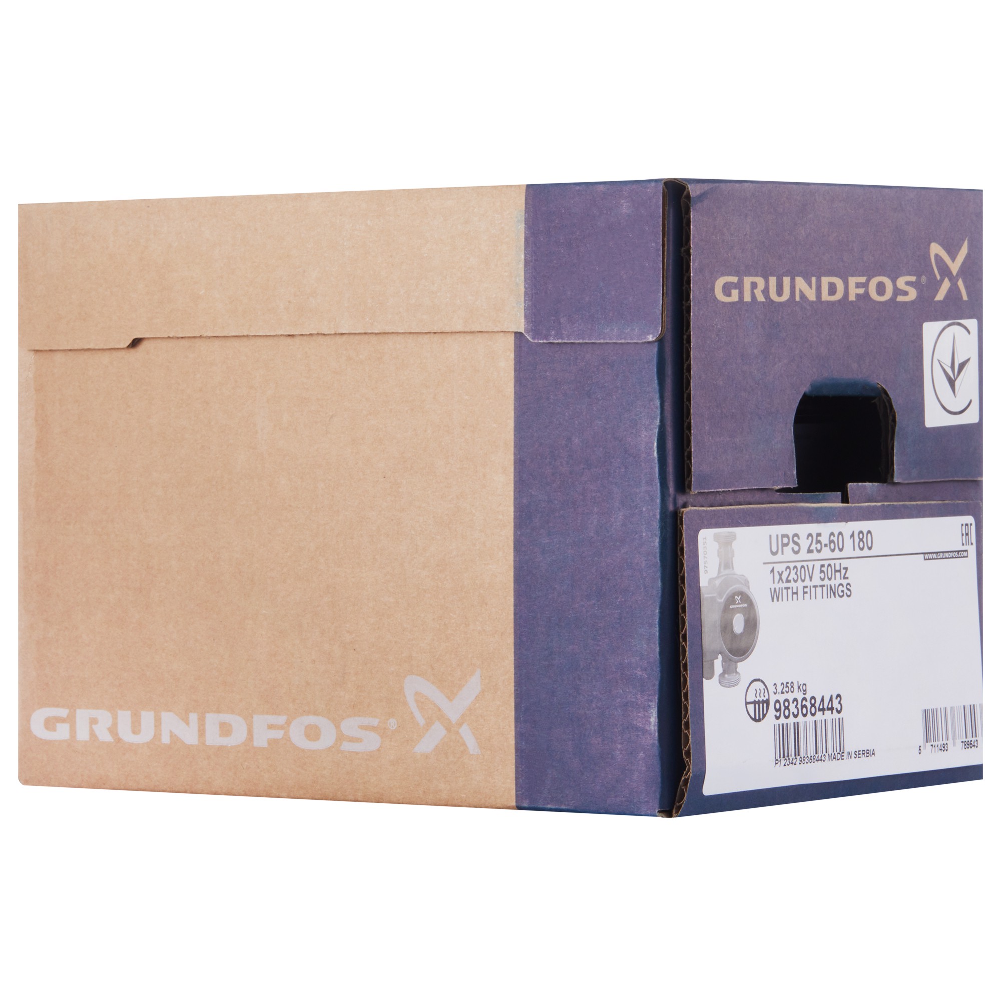 Насос циркуляционный GRUNDFOS UPS 25-60 EU, с гайками — изображение 7